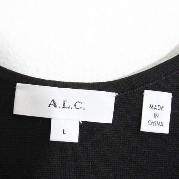 A.L.C. Marley Bodysuit Black Tank One-Piece Scoop Neck Sleeveless Size Large - Picture 15 of 16